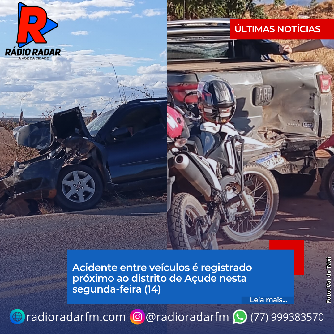 Acidente entre veículos é registrado próximo ao distrito de Açude nesta segunda-feira (14)
