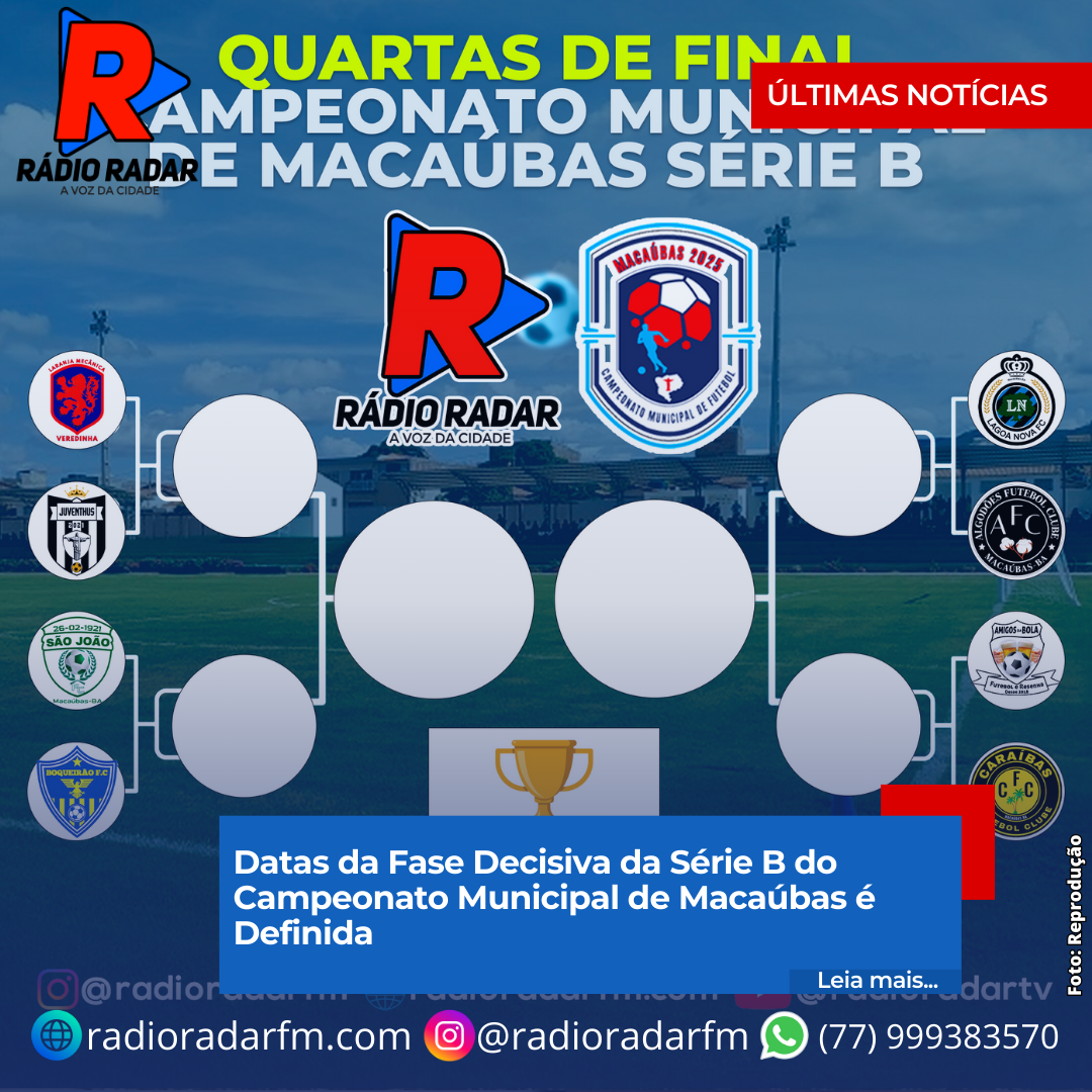 Datas da Fase Decisiva da Série B do Campeonato Municipal de Macaúbas é Definida