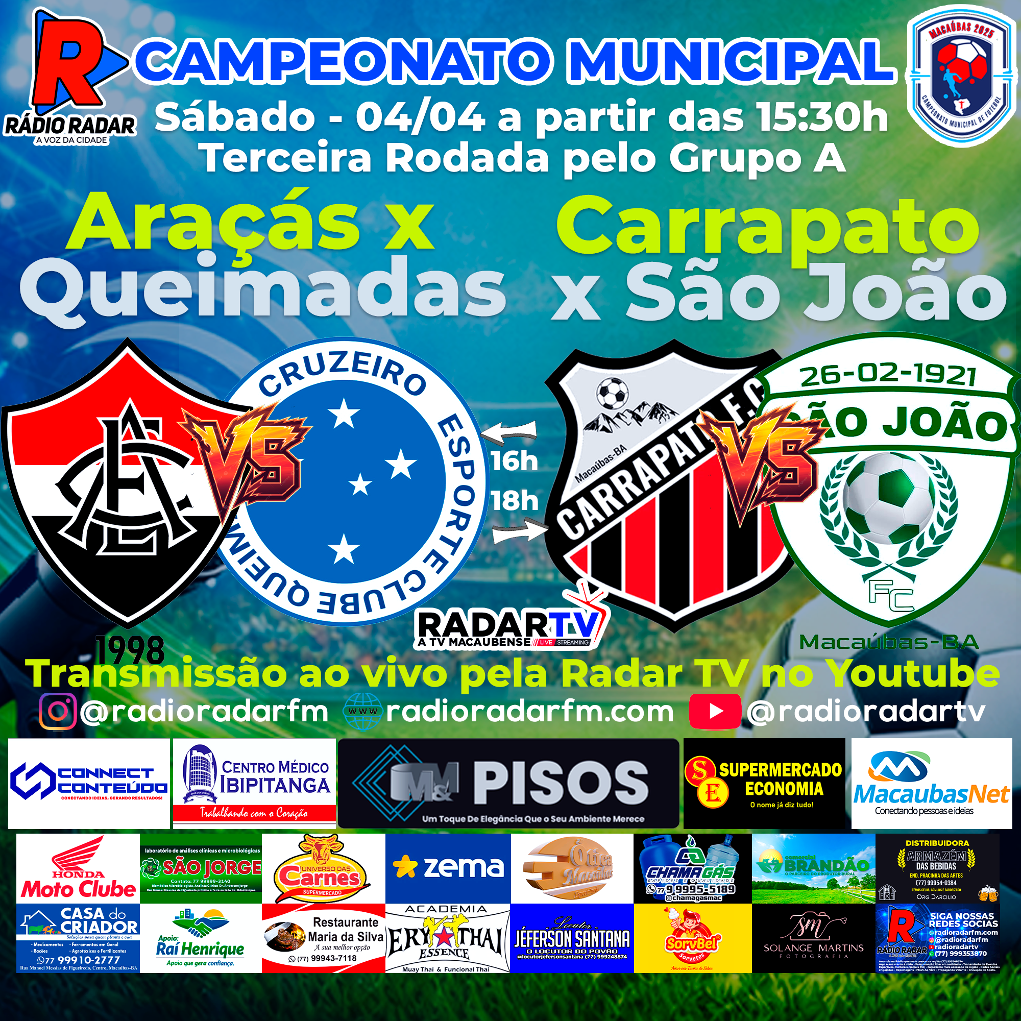 Rodada decisiva fecha o Grupo com confrontos importantes neste sábado (04)