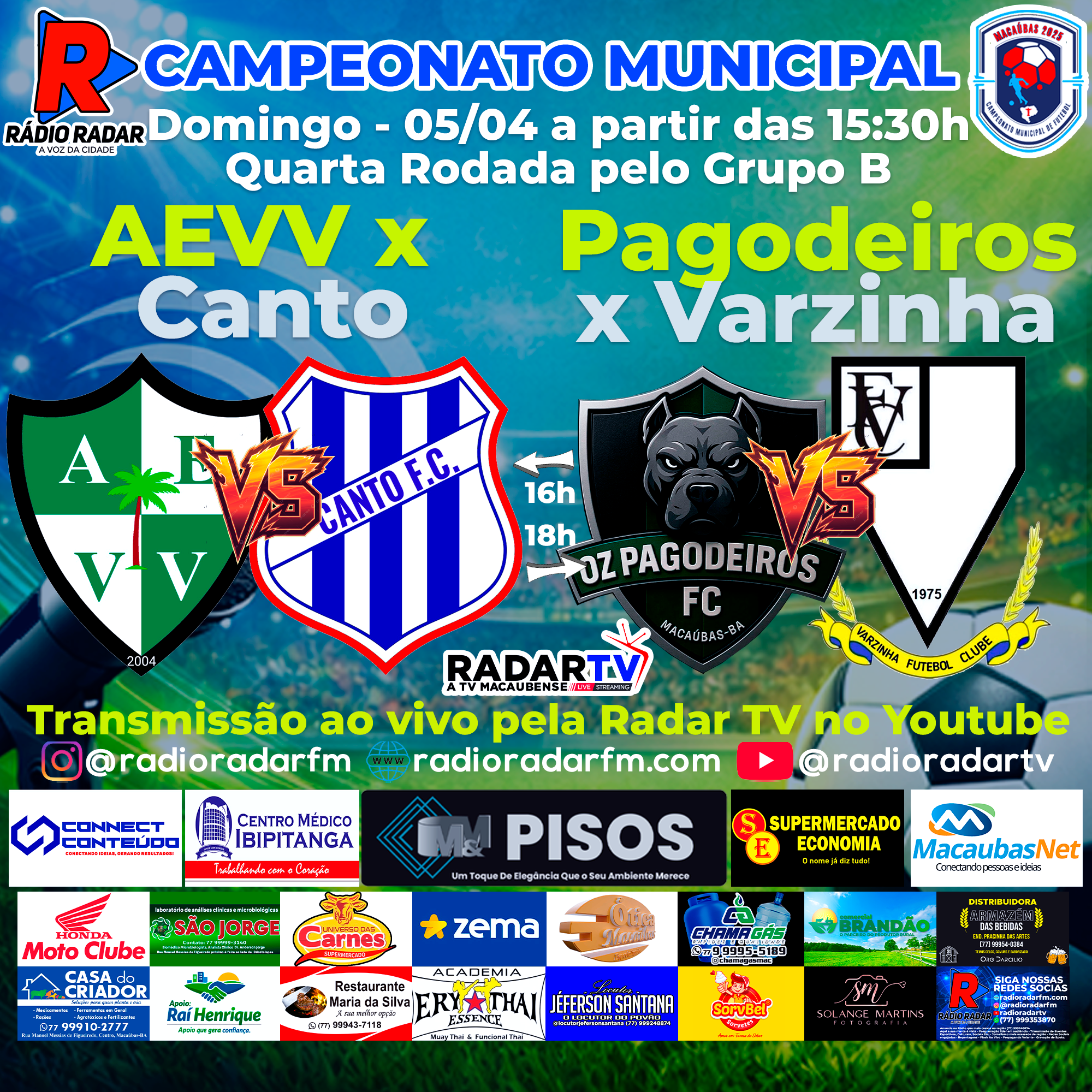 Domingo (05) abre rodada decisiva e pode definir mais um classificado no Macaubense 2026