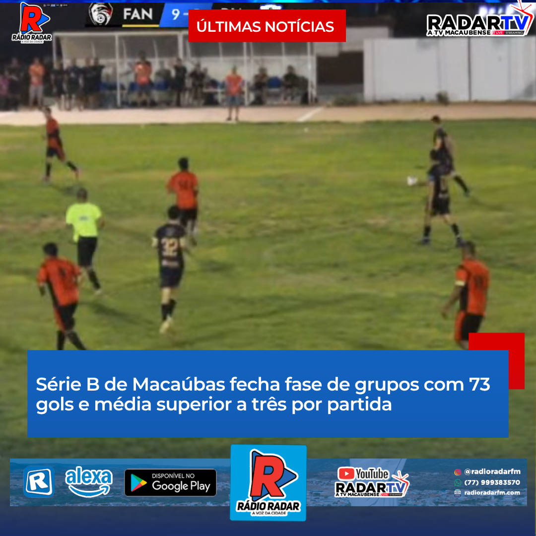 Série B de Macaúbas fecha fase de grupos com 73 gols e média superior a três por partida