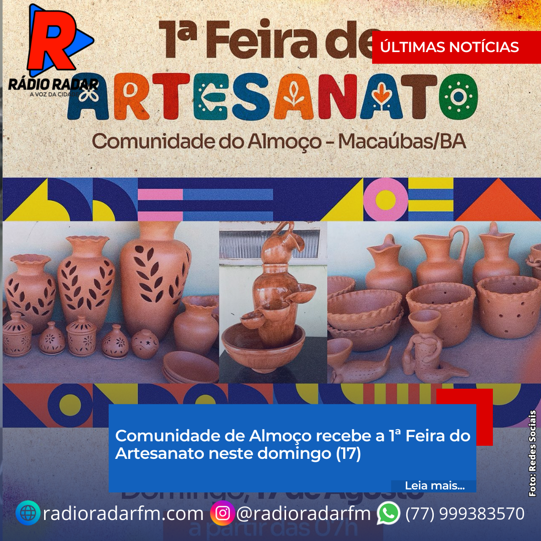 ​Comunidade de Almoço recebe a 1ª Feira do Artesanato neste domingo (17)