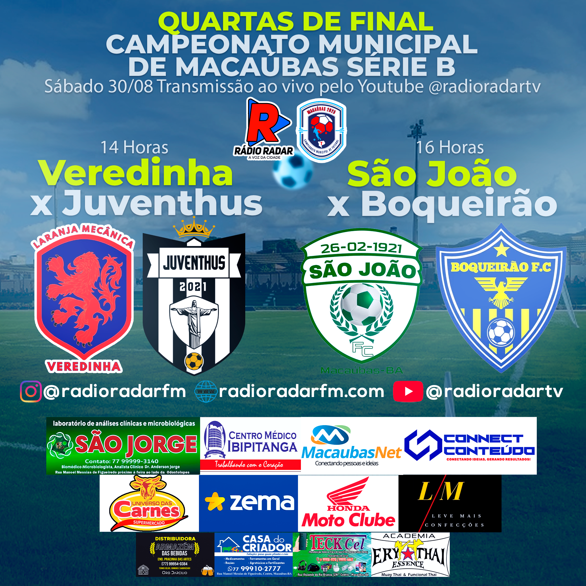 Quartas de Final da Série B do Campeonato Municipal de Macaúbas Prometem Emoção Neste Sábado (30/08)