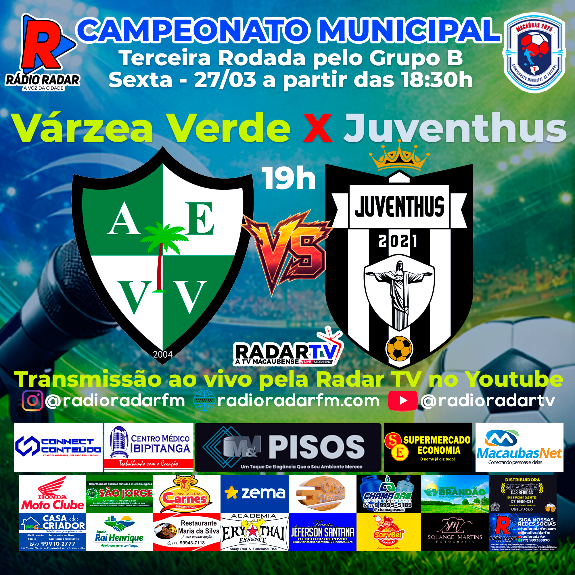 Clássico promete agitar o Grupo B: Várzea Verde e Juventhus se enfrentam pela 3ª rodada do Macaubense 2026