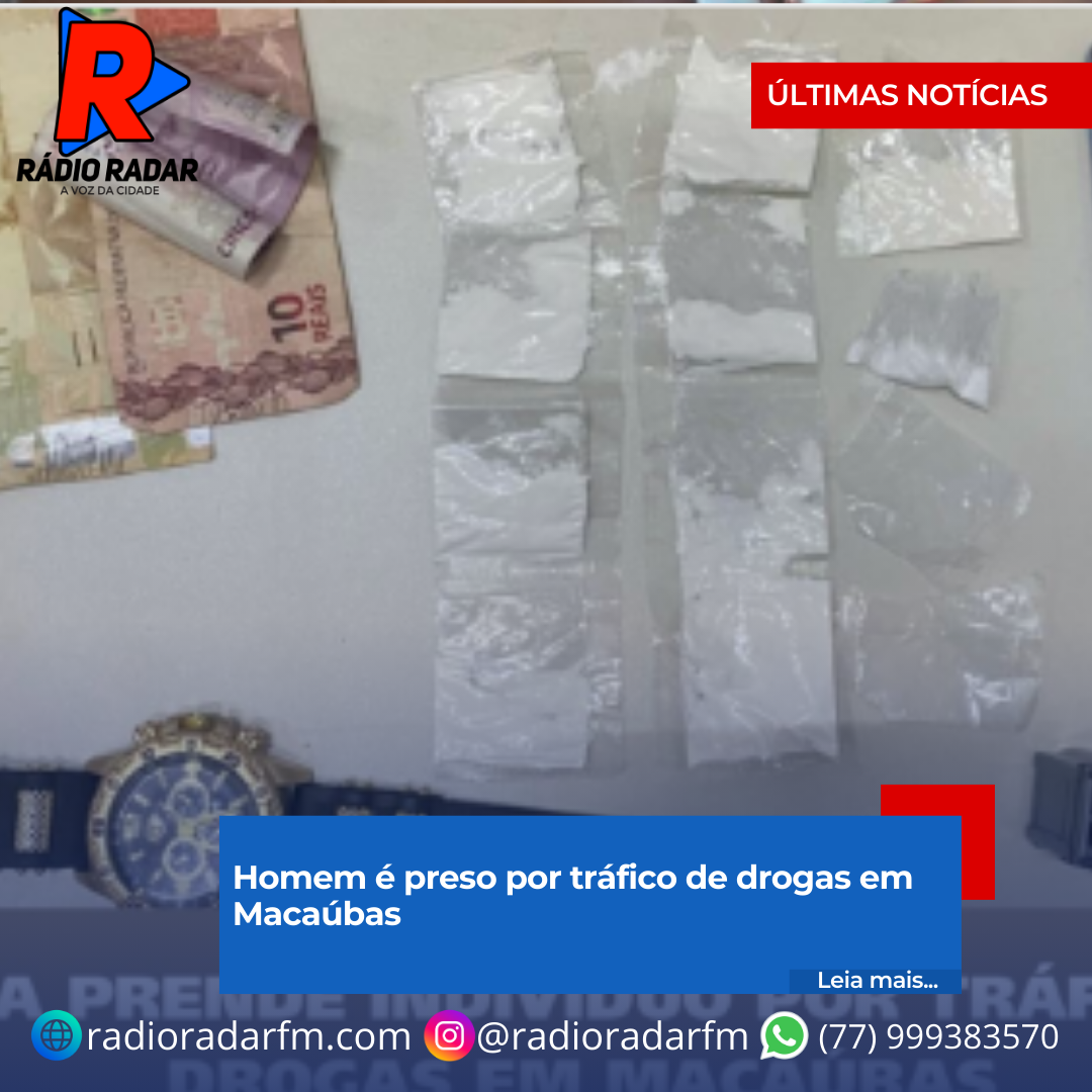 Homem é preso por tráfico de drogas em Macaúbas