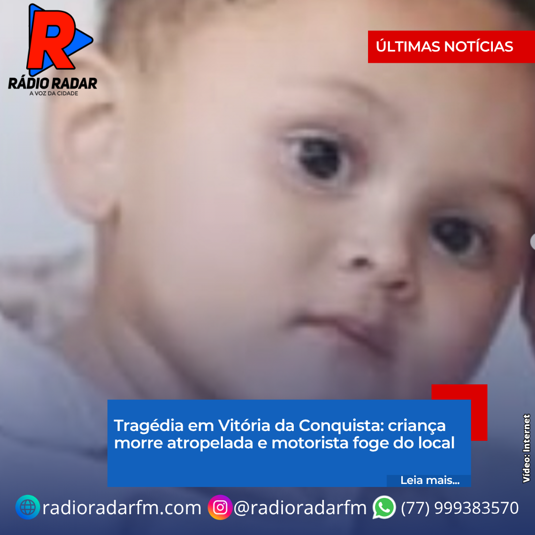 ​Tragédia em Vitória da Conquista: criança morre atropelada e motorista foge do local