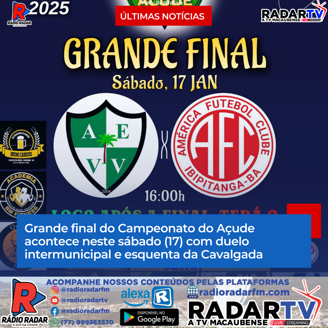 Grande final do Campeonato do Açude acontece neste sábado (17) com duelo intermunicipal e esquenta da Cavalgada