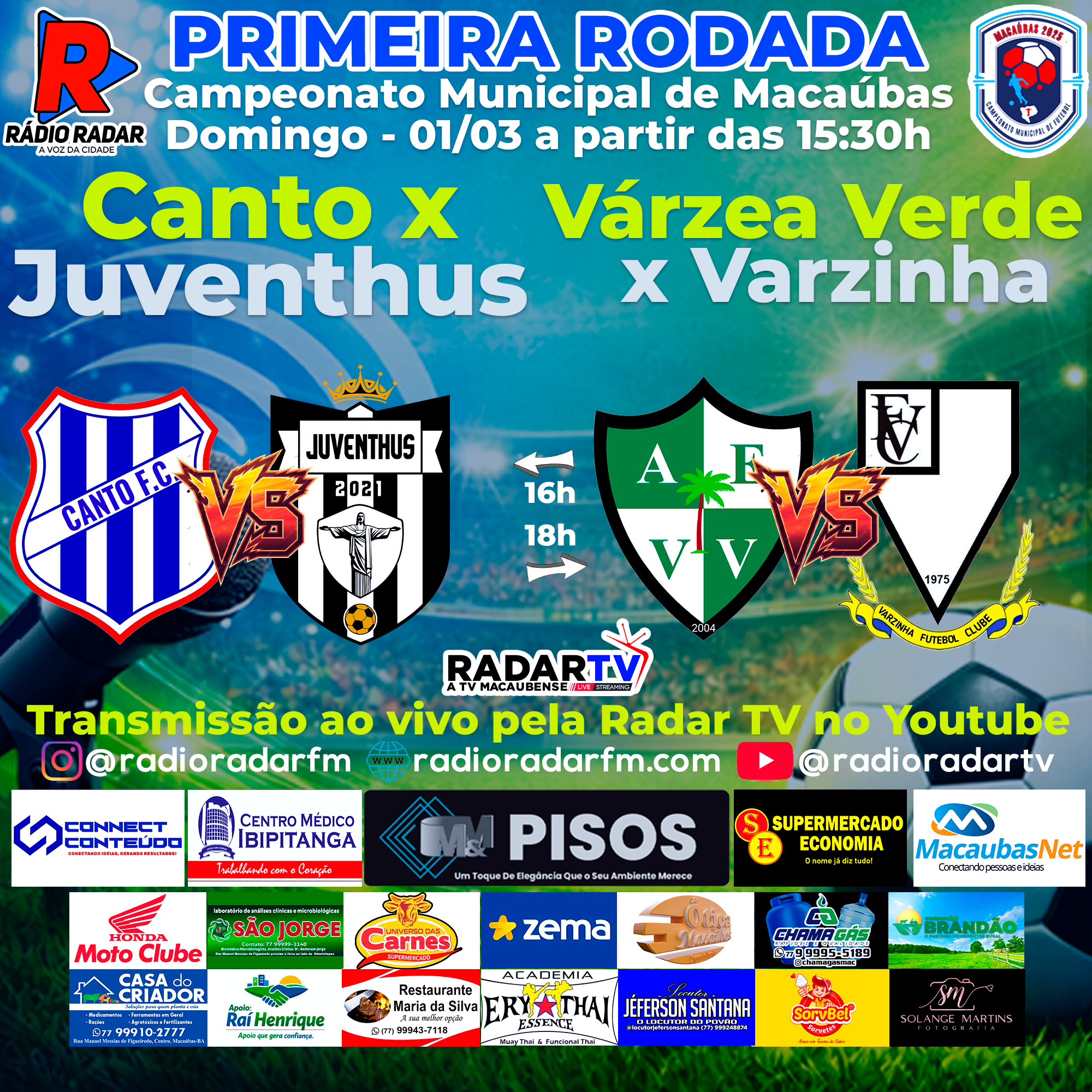 Série A do Campeonato Municipal de Macaúbas 2026 começa neste domingo com grandes confrontos