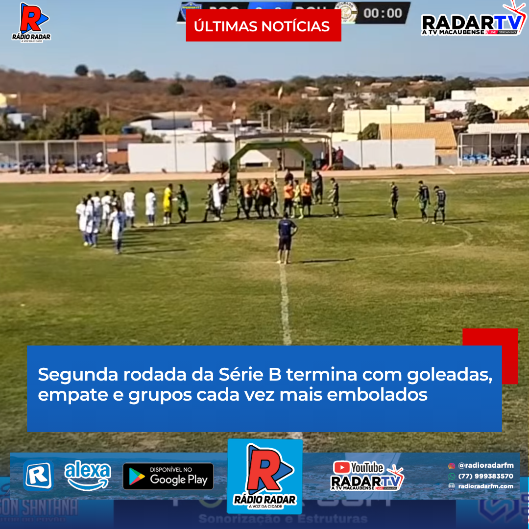 Segunda rodada da Série B termina com goleadas, empate e grupos cada vez mais embolados