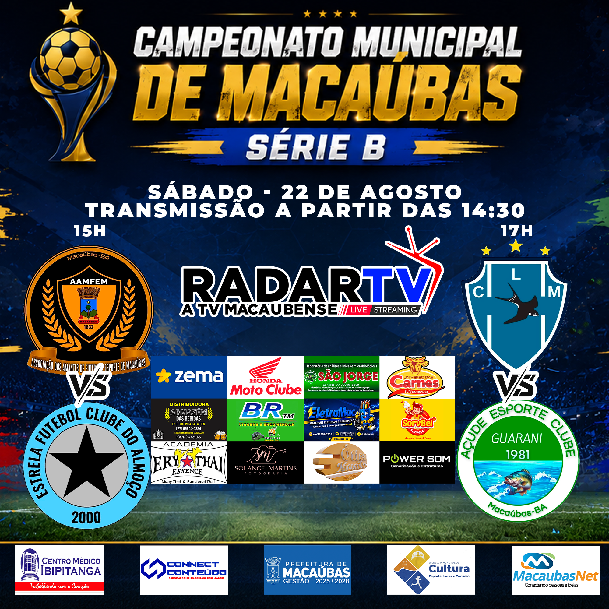 NESTE SÁBADO COMEÇA A TERCEIRA E ÚLTIMA RODADA DA FASE DE GRUPOS DO MACAUBENSE SÉRIE B 2026