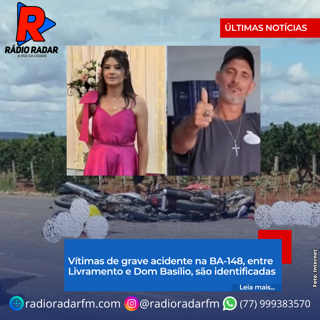 Vítimas de grave acidente na BA-148, entre Livramento e Dom Basílio, são identificadas