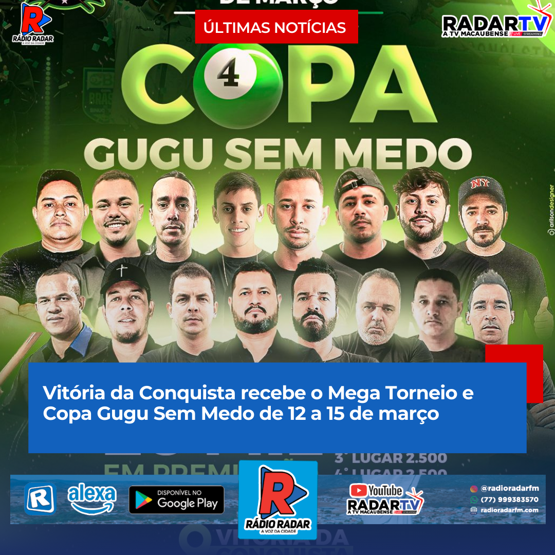 Vitória da Conquista recebe o Mega Torneio e Copa Gugu Sem Medo de 12 a 15 de março