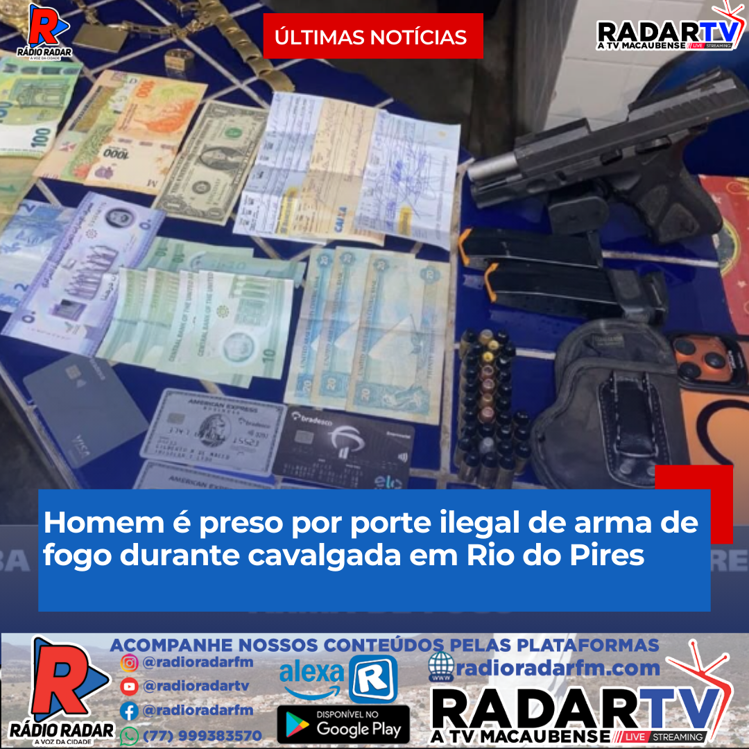 Homem é preso por porte ilegal de arma de fogo durante cavalgada em Rio do Pires