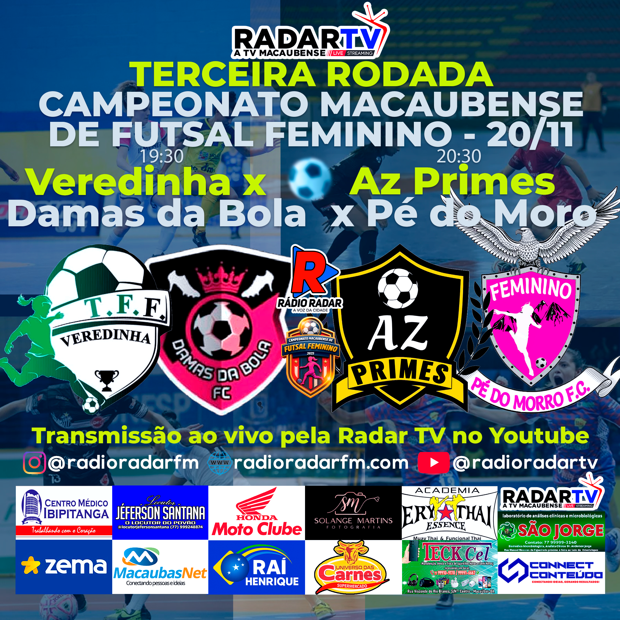 Terceira rodada do Campeonato Macaubense de Futsal Feminino promete fortes emoções nesta quinta (20/11)