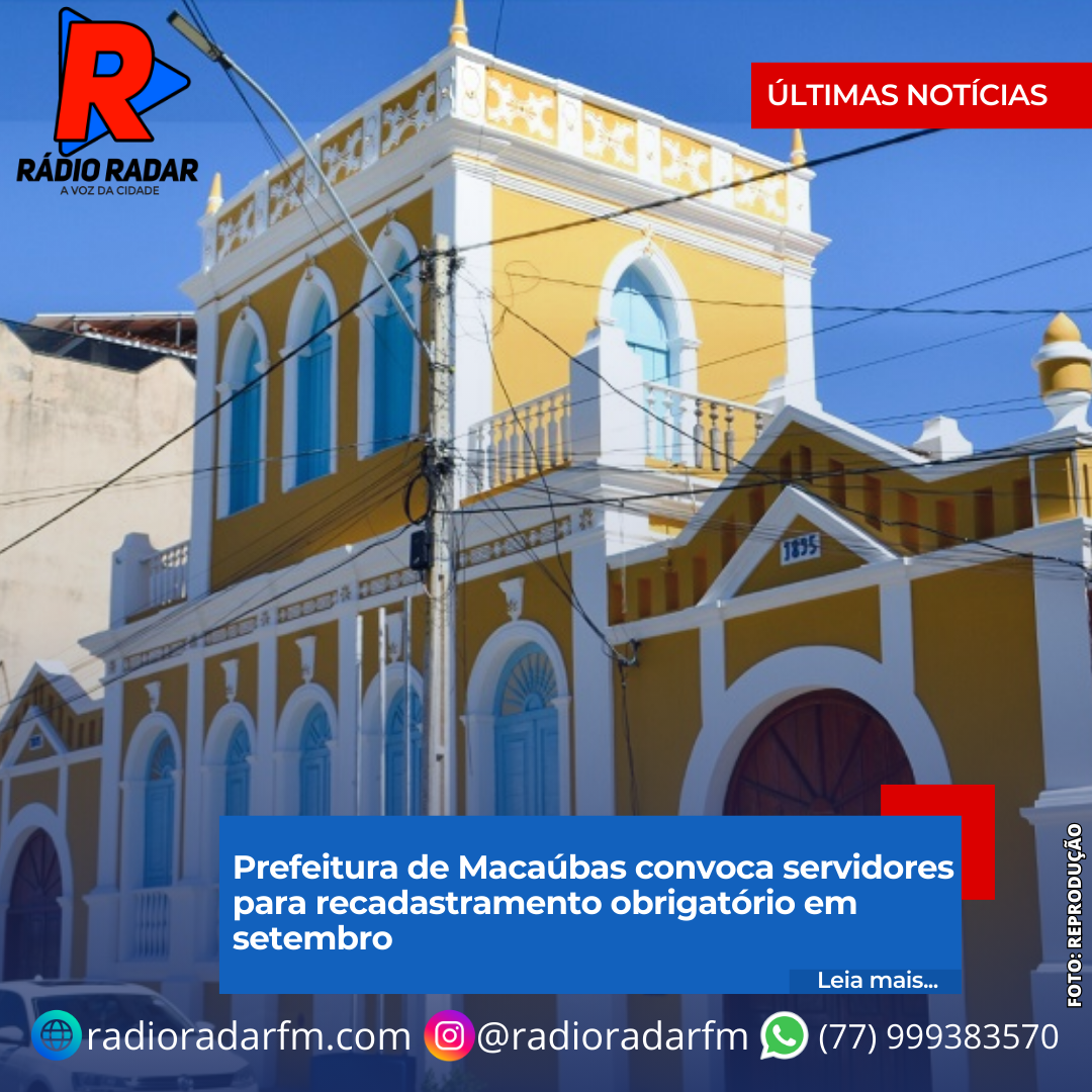 Prefeitura de Macaúbas convoca servidores para recadastramento obrigatório em setembro