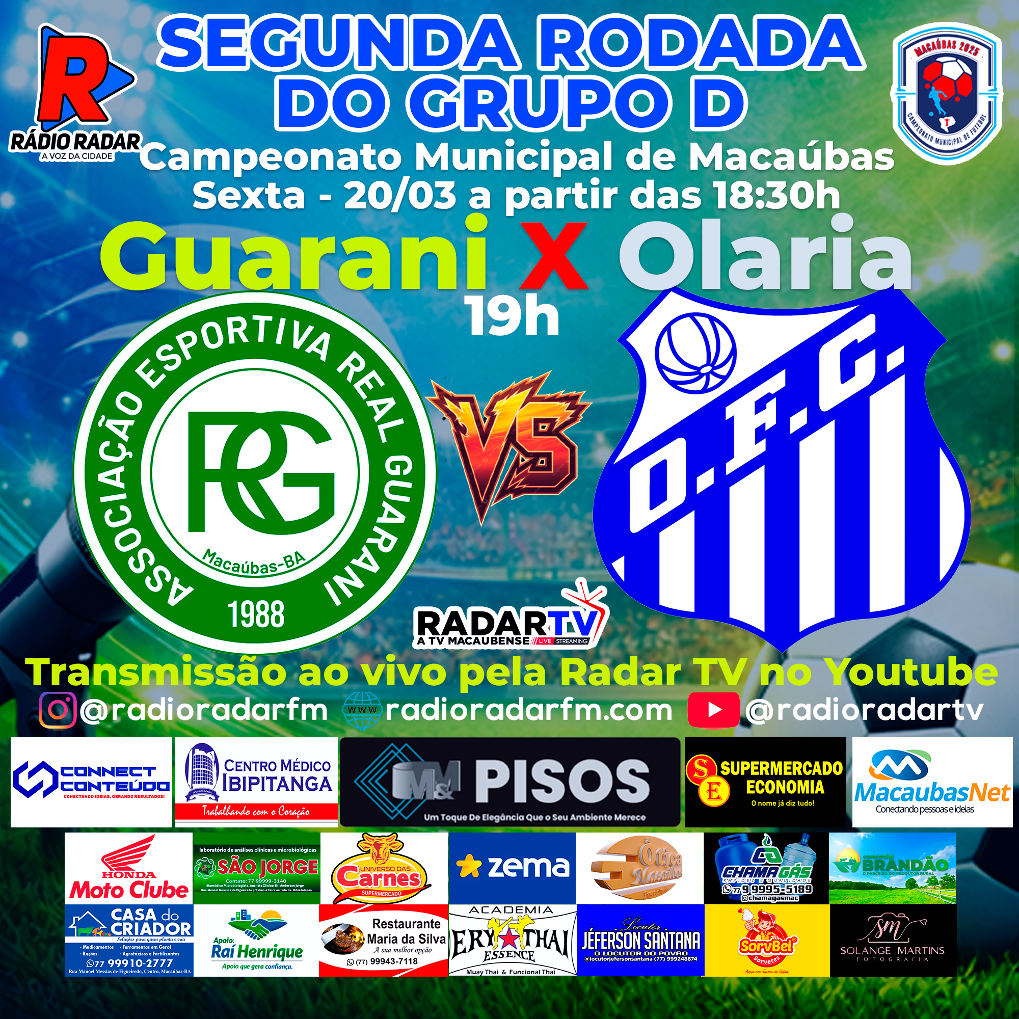 Real Guarani e Olaria abrem 2ª rodada pelo Grupo D no Macaubense 2026