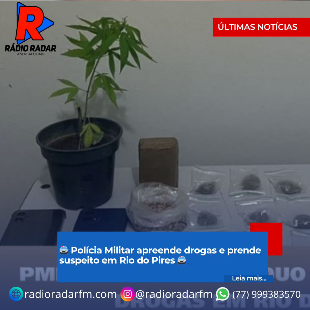 Polícia Militar apreende drogas e prende suspeito em Rio do Pires