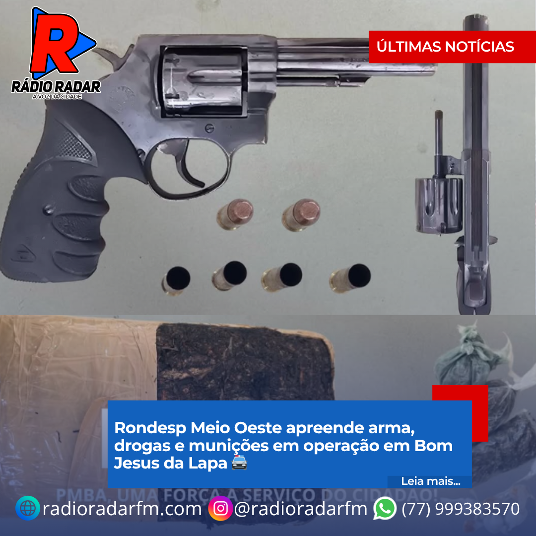 Rondesp Meio Oeste apreende arma, drogas e munições em operação em Bom Jesus da Lapa