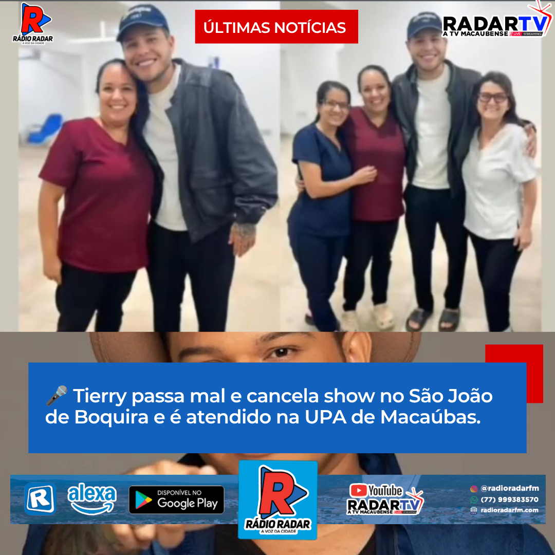 Tierry passa mal, não consegue se apresentar em Boquira e é atendido na UPA de Macaúbas