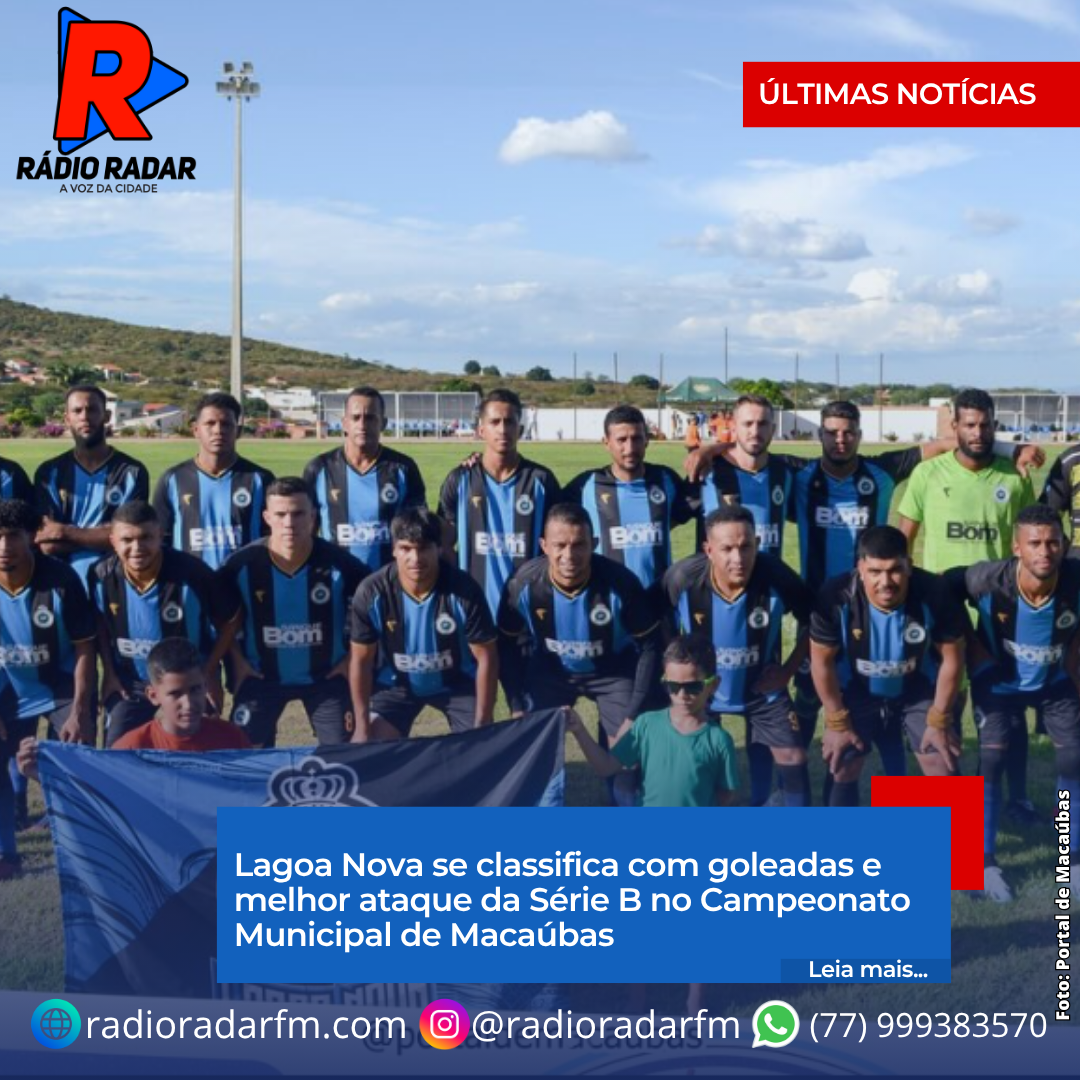 Lagoa Nova se classifica com goleadas e melhor ataque da Série B no Campeonato Municipal de Macaúbas