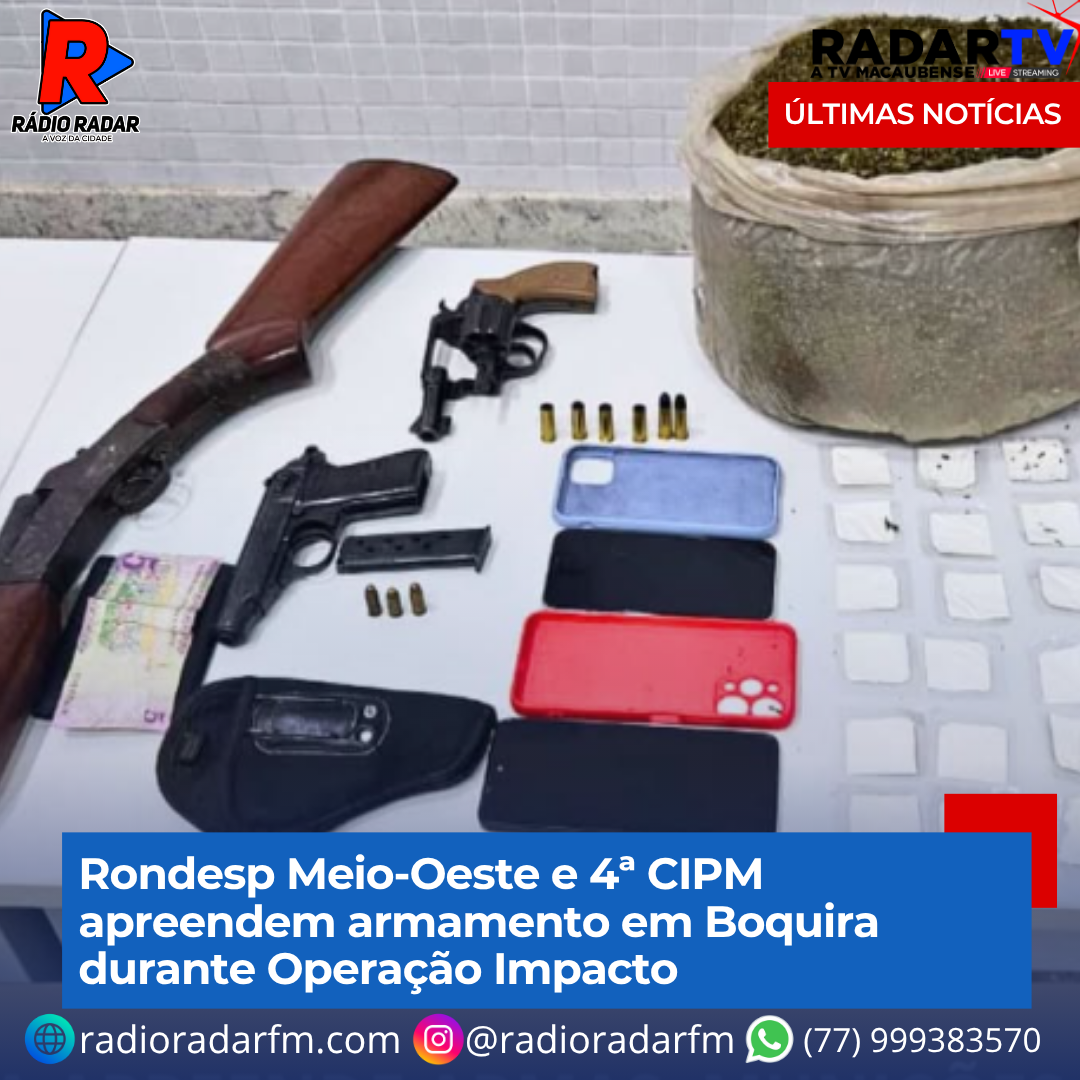 Rondesp Meio-Oeste e 4ª CIPM apreendem armamento em Boquira durante Operação Impacto