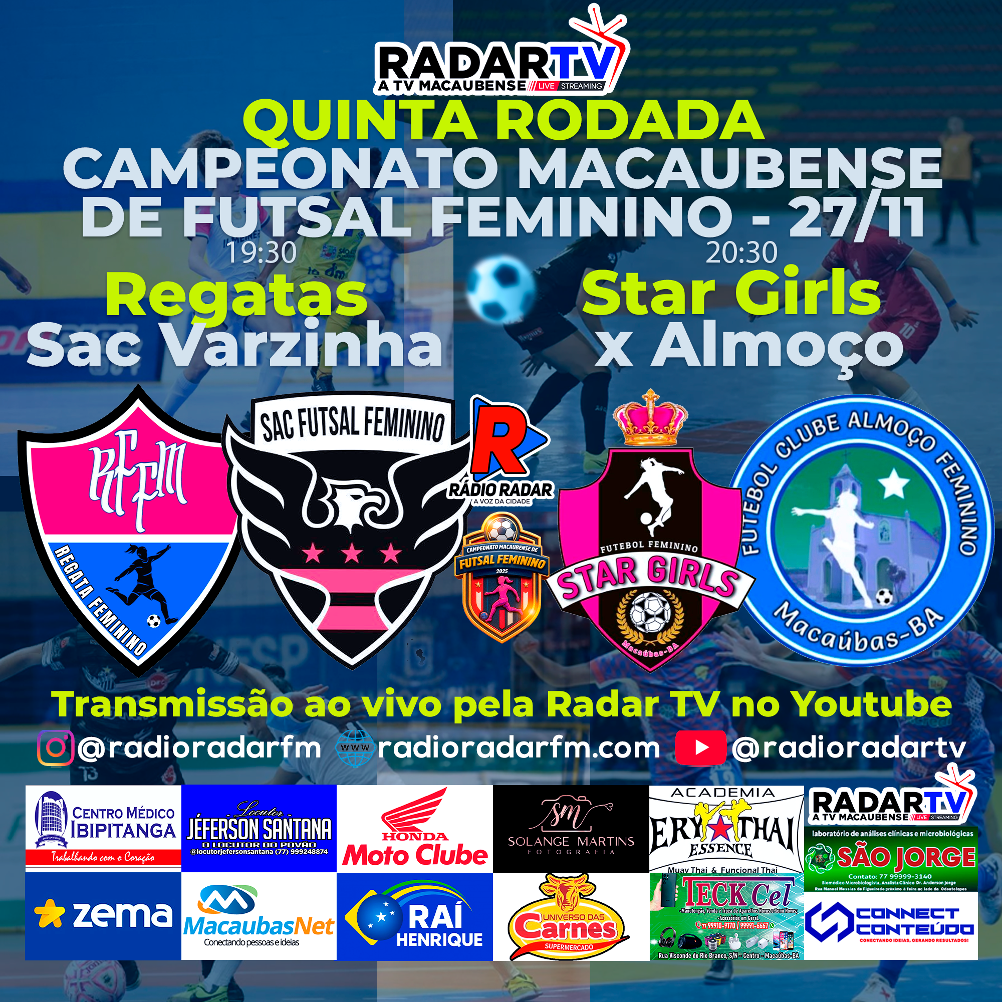 ​Última rodada do Grupo A promete fortes emoções no Campeonato Macaubense de Futsal Feminino