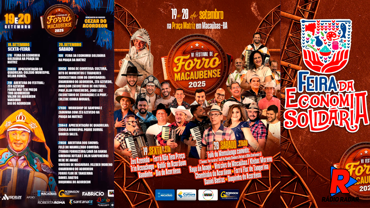 Festival de Forró Macaubense começa hoje com Feira da Economia Solidária e grandes shows