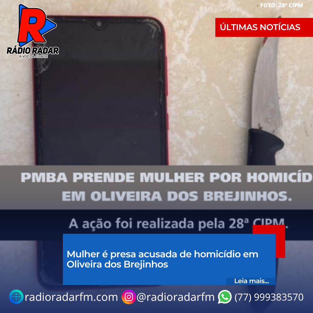 Mulher é presa acusada de homicídio em Oliveira dos Brejinhos
