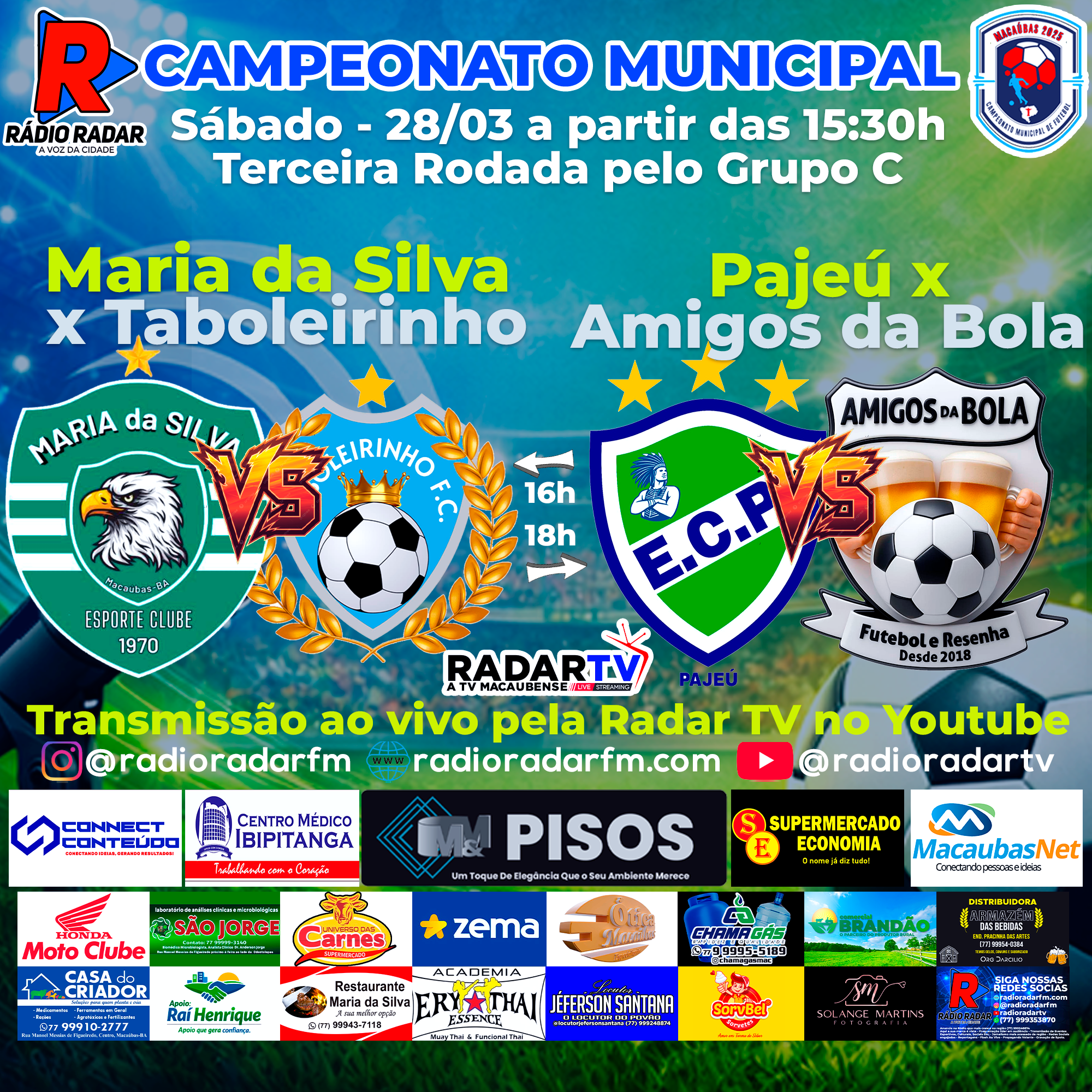 Grupo C em aberto: rodada deste sábado pode começar a definir os rumos das equipes no Macaubense 2026