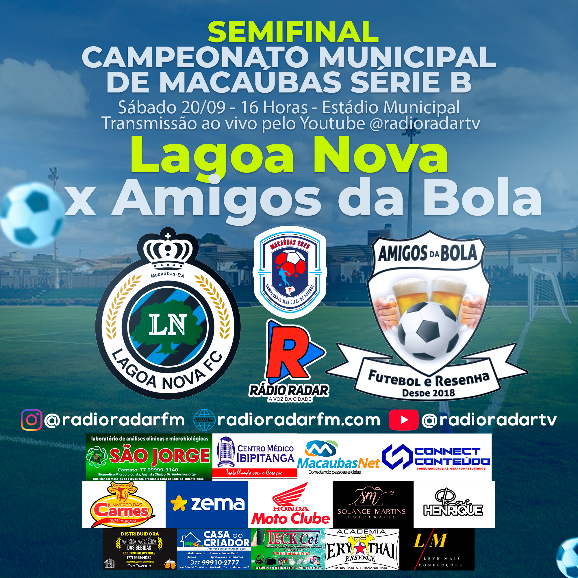 Série B: Lagoa Nova e Amigos da Bola fazem semifinal em busca da grande final